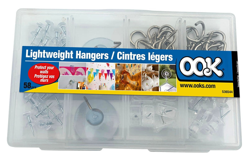 OOK Lightweight Wall Hanger Assorted Kit, 58-pk M4