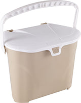 Orbis Plastic Compost Bin with Handle, White/Beige, 7-L