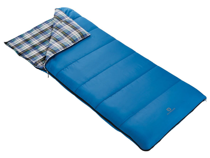 Outbound Comfort 5°C Insulated Cotton Lined Mild Weather Sleeping Bag with Compression Sack, Blue Z8