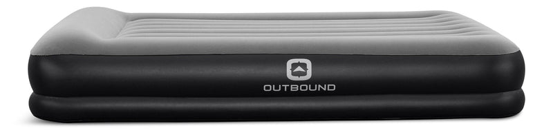 Outbound Double High Flocked Airbed, Queen, Grey A2