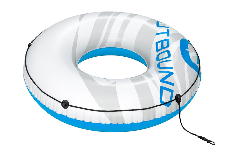 Outbound Inflatable Floating River/Lake Connectable 1-Person Tube/Ring, White/Blue, 47-in L9
