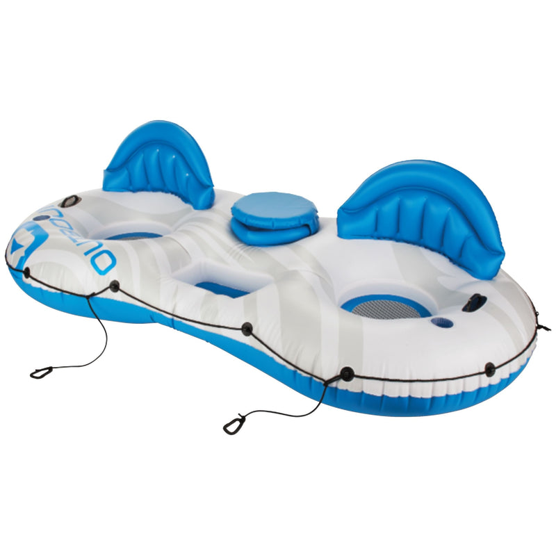Outbound Inflatable Lake Connectable Tube, 2-Person, White/Blue C2