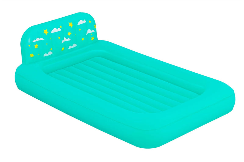 Outbound Kids' Single-High Airbed/Air Mattress with Headboard, Blue R4