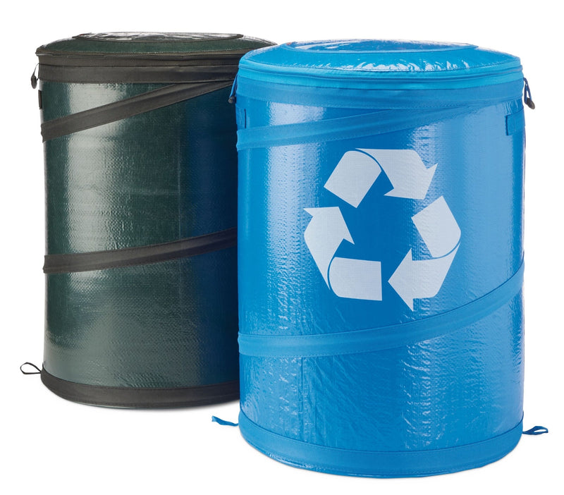 Outbound Round Collapsible Garbage & Recycle Can, 53-L, 2-pk Q8