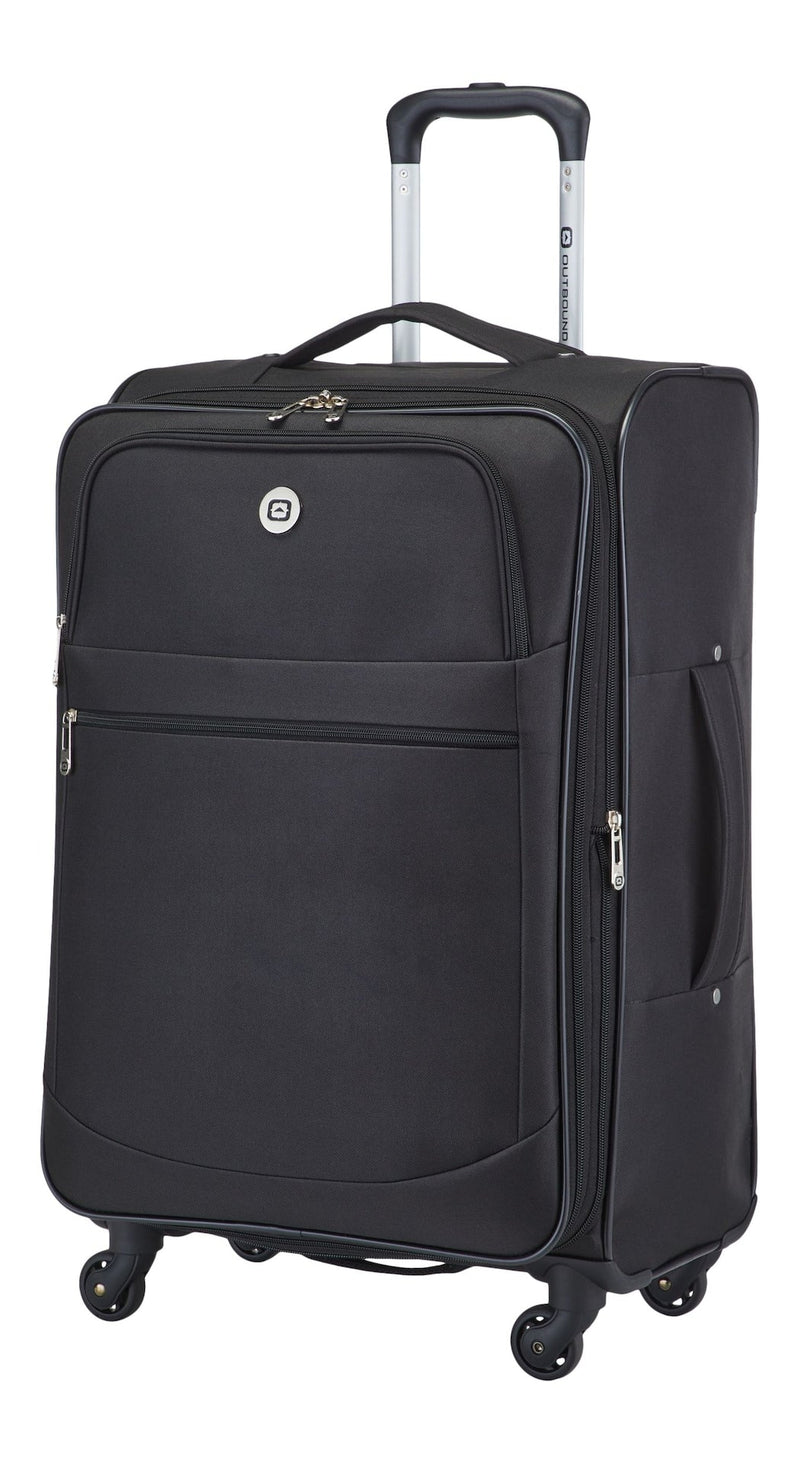 Outbound Softside Spinner Wheel Medium Travel Luggage Suitcase, Black, 24-in N1