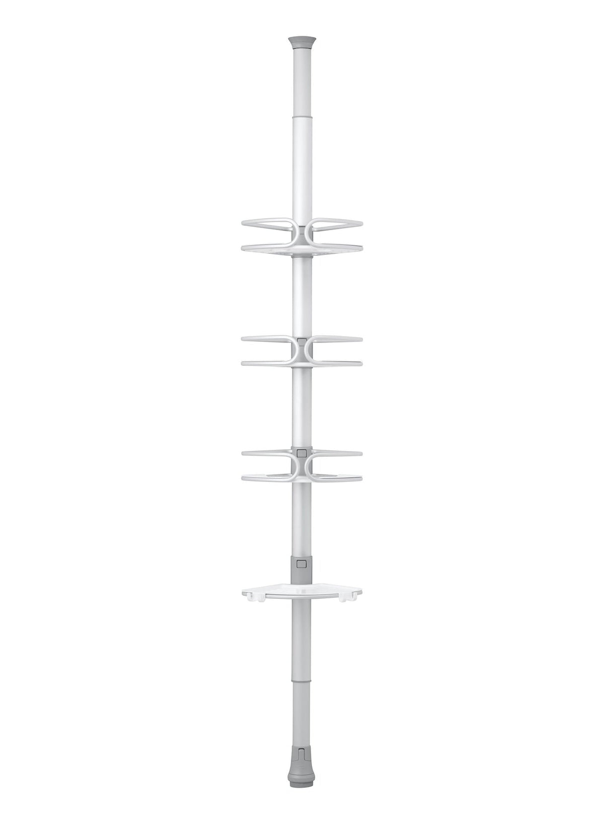 OXO Aluminum Quick Extend Tension Pole Shower Caddy, Grey, 9-ft