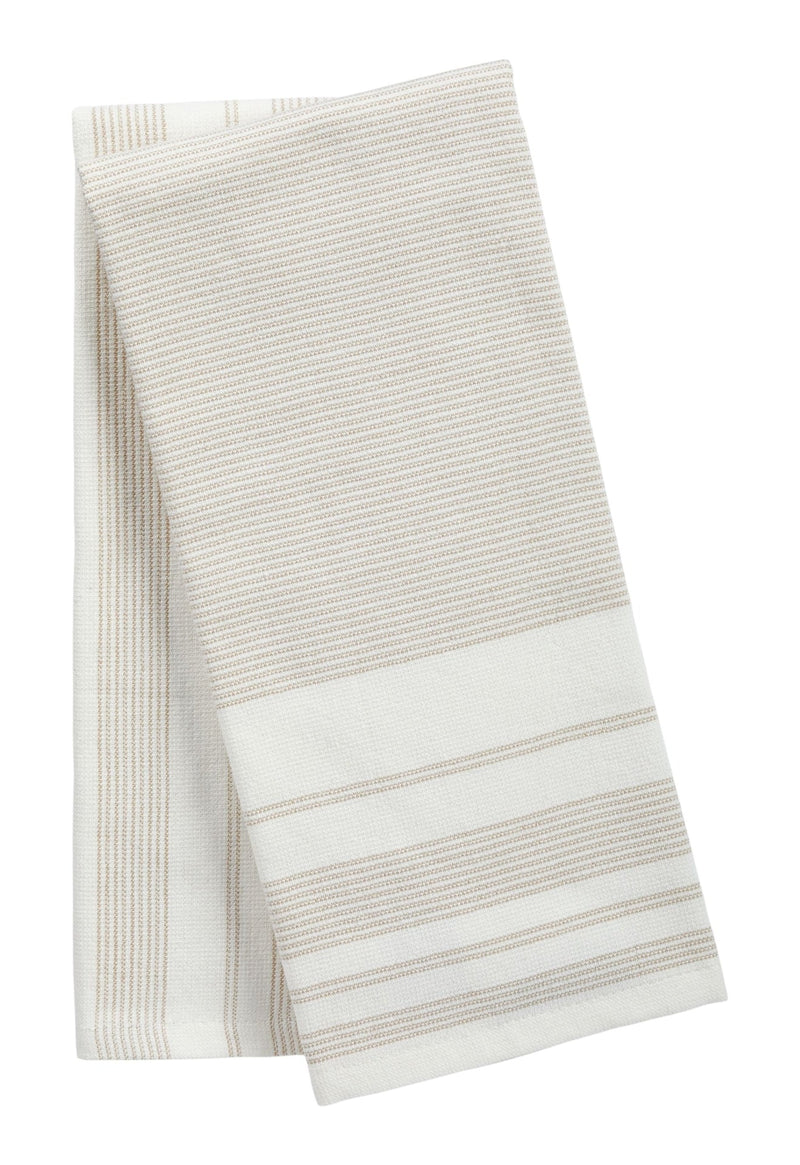 PADERNO All-Purpose Striped Cotton Kitchen Towels, Beige, 2-pk P7