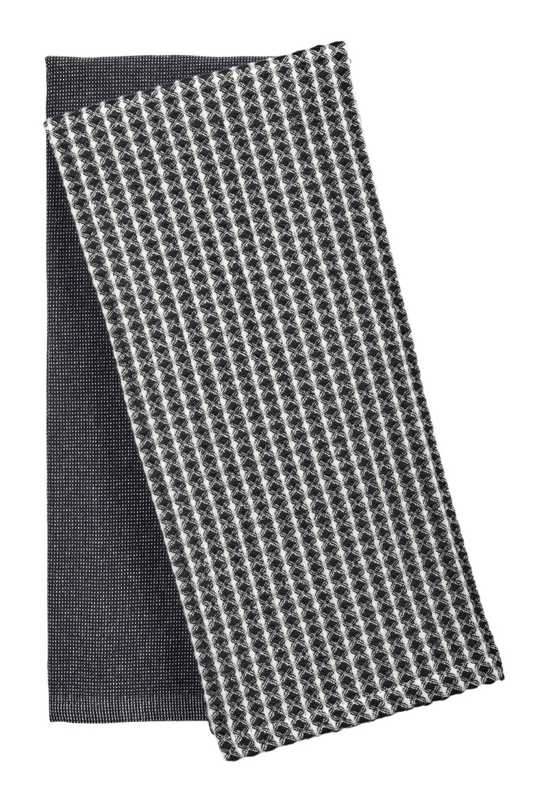 PADERNO All-Purpose Two-Tone Cotton Kitchen Towels, Black, 2-pk I9
