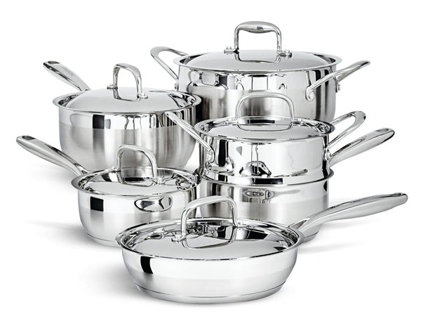 PADERNO Canadian Classic Stainless Steel Cookware Set, Dishwasher & Oven Safe, 11-pc M9