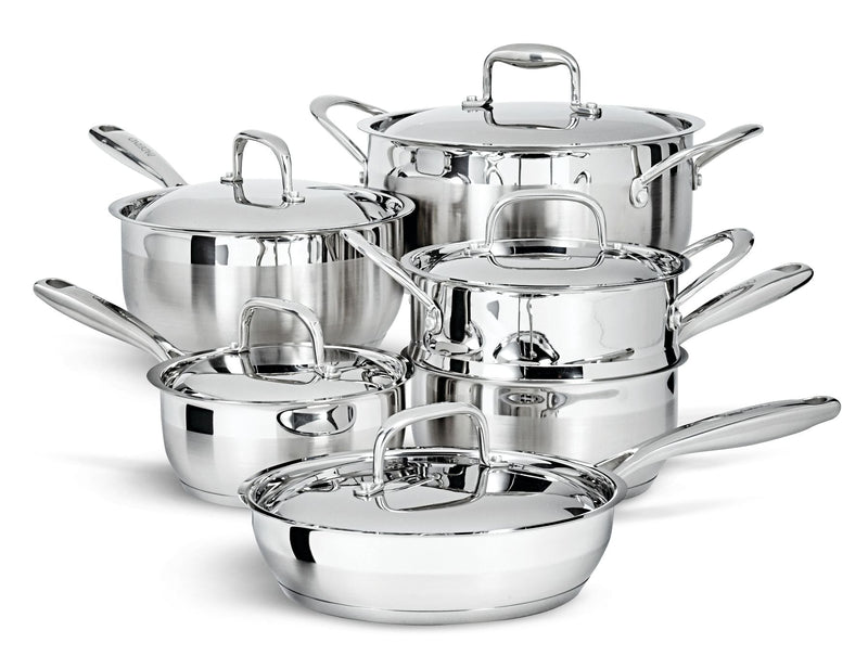 PADERNO Canadian Classic Stainless Steel Cookware Set, Dishwasher & Oven Safe, 11-pc N2