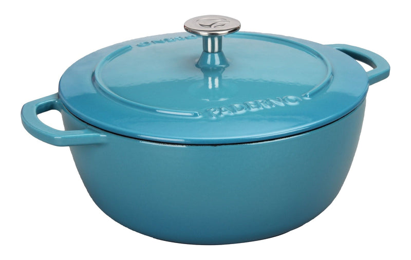PADERNO Cast Iron Dutch Oven, Atlantic Blue, 4.7-L F8