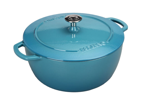 PADERNO Cast Iron Dutch Oven, Atlantic Blue, 6.6-L O3