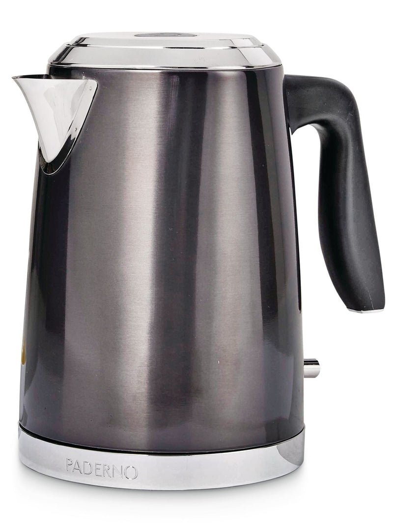 PADERNO Cordless Electric Kettle with Auto Shut Off, Black Stainless Steel, 1.7L G0