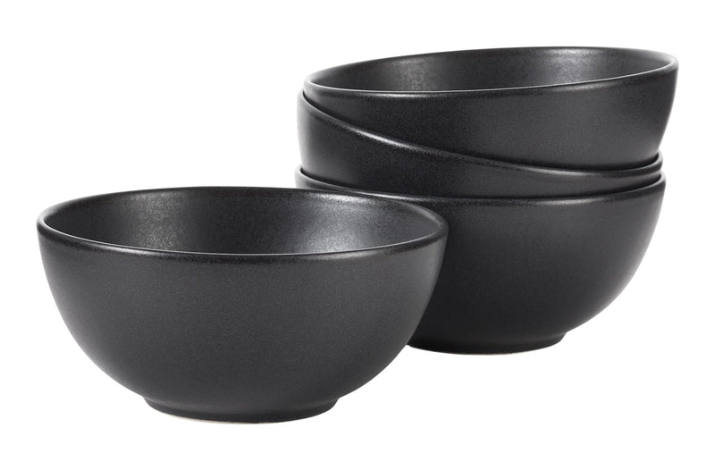Paderno Dorset All-Purpose Stoneware Bowl, Oven Safe, 4-pk, Black Reactive E5