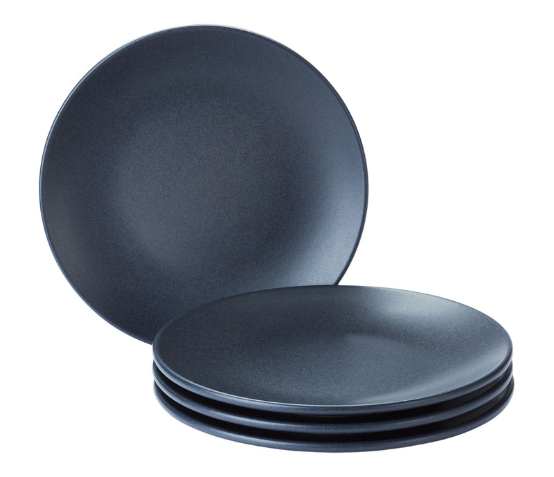 Paderno Dorset Stoneware Side Plate Set, Oven Safe, 4-pk, Black Reactive Z9