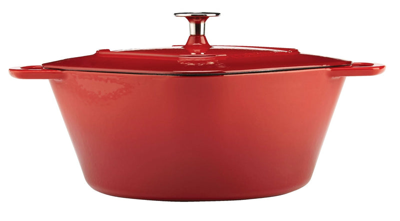 PADERNO Dutch Oven, Durable Cast Iron, Oven Safe, Red, 6.5qt F4