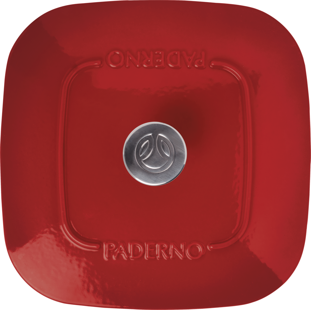 PADERNO Dutch Oven, Durable Cast Iron, Oven Safe, Red, 6.5qt