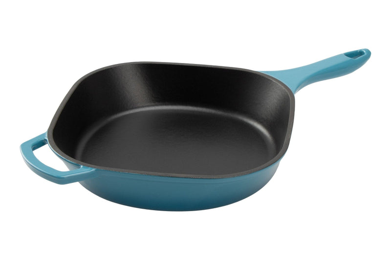 PADERNO Enameled Cast Iron Frying Pan, Turquoise Blue, 10-in V4