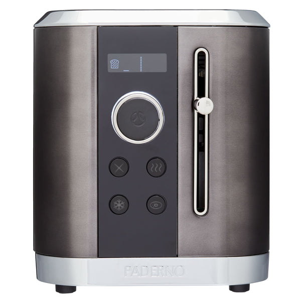 PADERNO Even Heat Wide Slots Toaster with 9 Settings, Black Stainless Steel, 2-Slices Y8