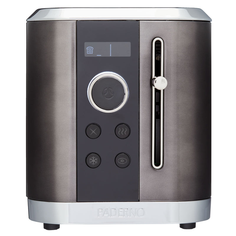 PADERNO Even Heat Wide Slots Toaster with 9 Settings, Black Stainless Steel, 2-Slices Y8