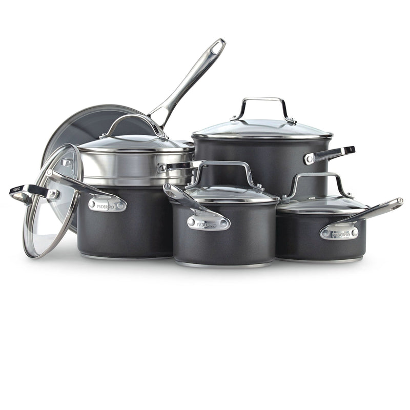 PADERNO Hard Anodized Cookware Set, Non-Stick, PFOA-Free, Dishwasher & Oven Safe, 12-pc S2