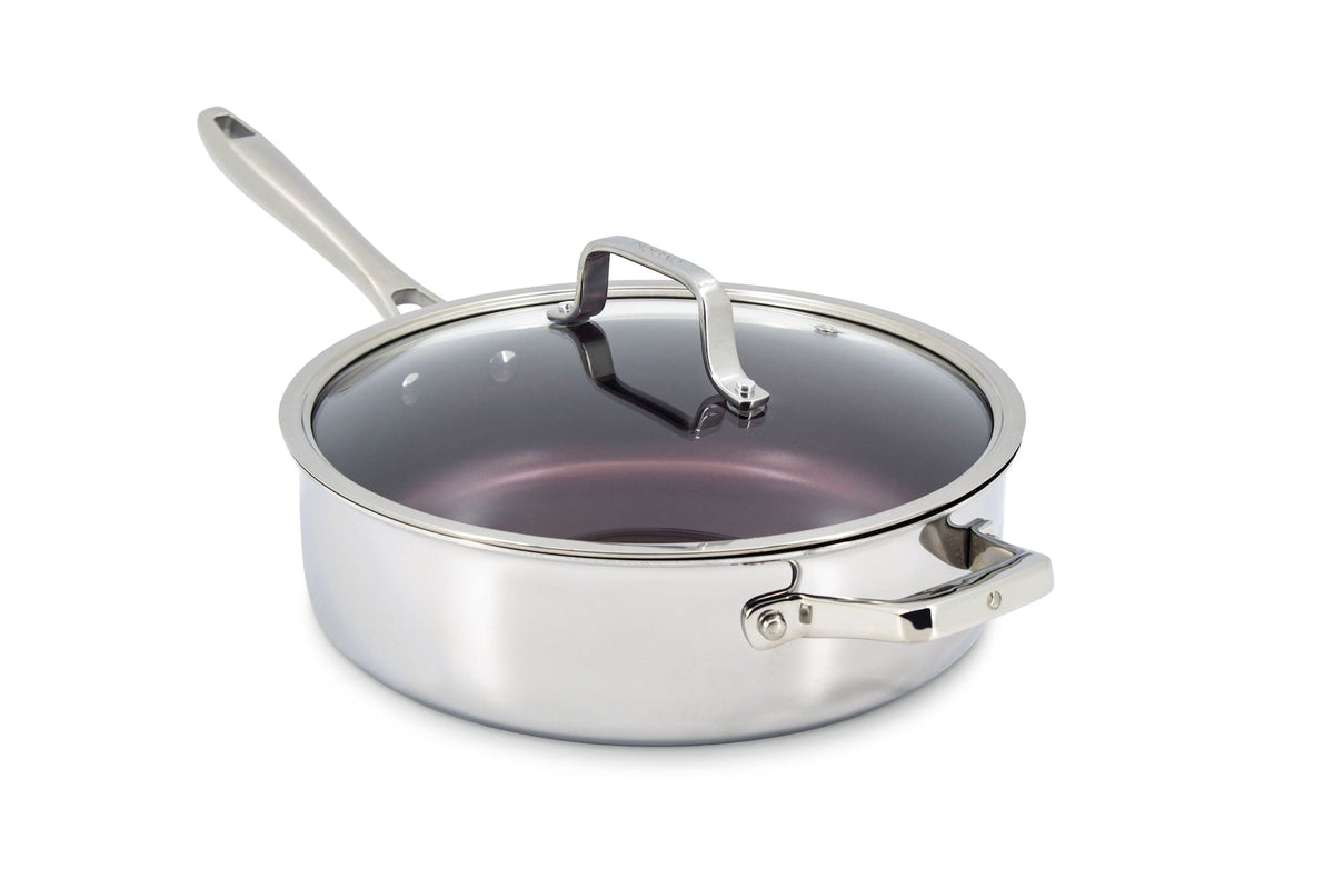PADERNO Professional Non-Stick Clad Jumbo Cooker, Burgundy, 5-L
