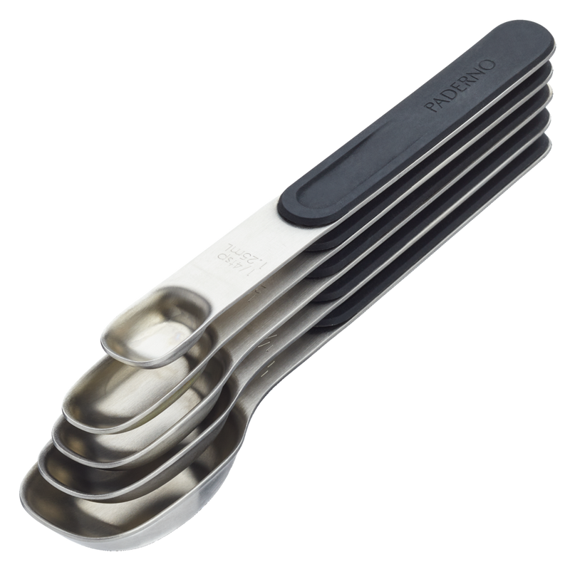 PADERNO Stainless Steel Measuring Spoons Set with Magnetic Handle, 5-pc T1