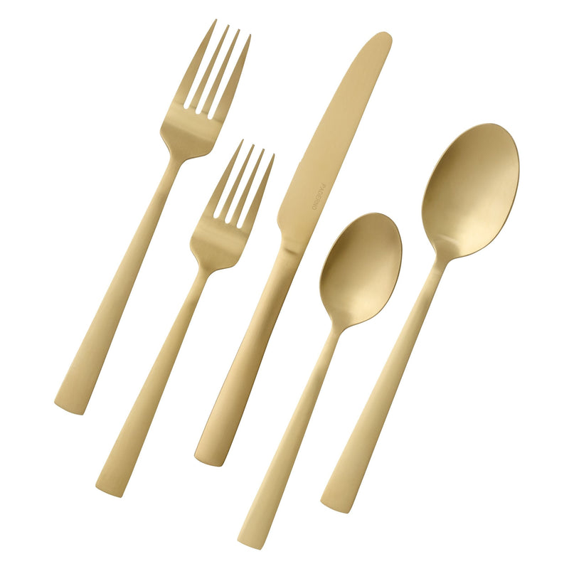 PADERNO Summerside Champagne Matte Stainless Steel Flatware Set, Serves 4, 20-pc T0