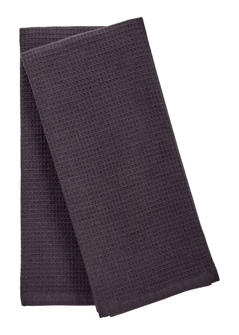 PADERNO Waffle Cotton Terry All-Purpose Kitchen Towels, Black, 2-pk G7