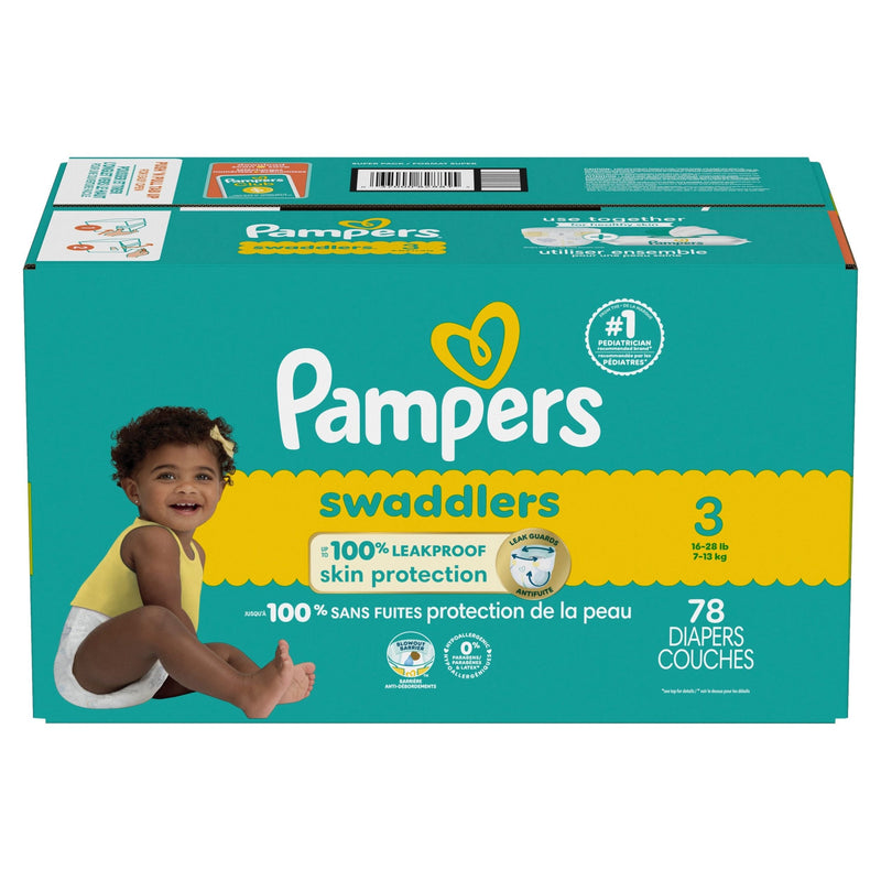 Pampers Swaddler Size 3 Leak-Free Diapers, 78-pc E5