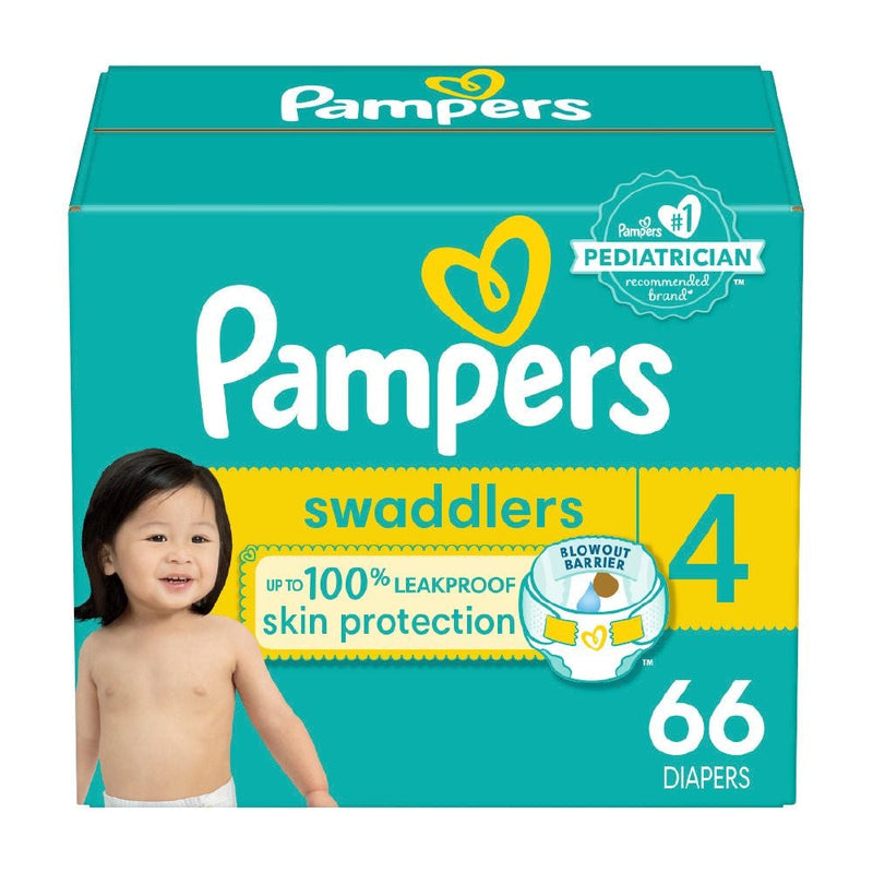 Pampers Swaddler Size 4 Leak-Free Baby Diapers, 66-pc U7
