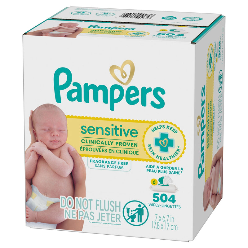 Pampers Unscented Sensitive Skin Baby Wipes, 504-pcs, 6-pk F7