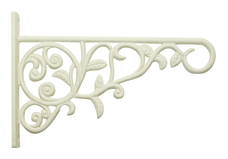 Panacea Decorative Wall Steel Plant Scroll Hook/Bracket For Hanging Basket Planters, White K4
