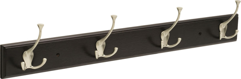 Peerless Stainless Steel 4-Tri Hook Rail, Black/Nickel, 27-in H4