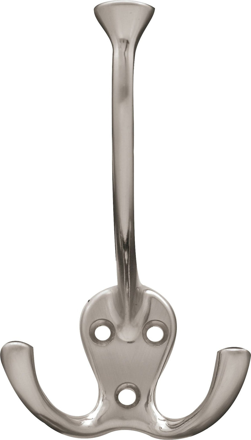 Peerless Stainless Steel Single Tri-Hooks, Satin Nickel, 3-pk Y8