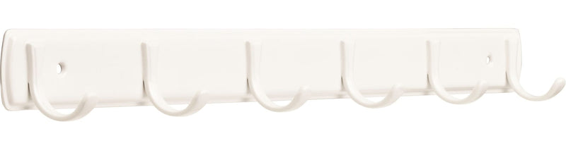 Peerless Steel 6-Hook Rail, White, 19-in H6