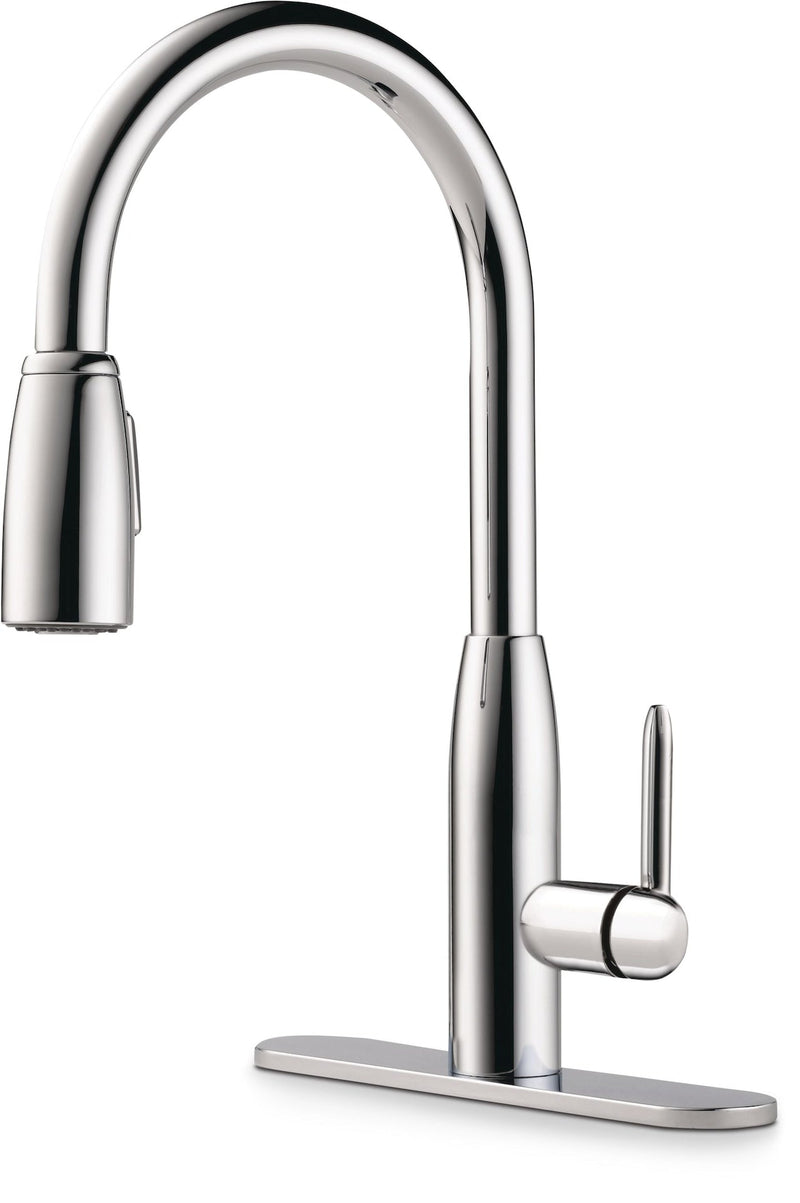 Peerless Tunbridge Single Handle High Arc Pull Down Kitchen Faucet, Chrome F4