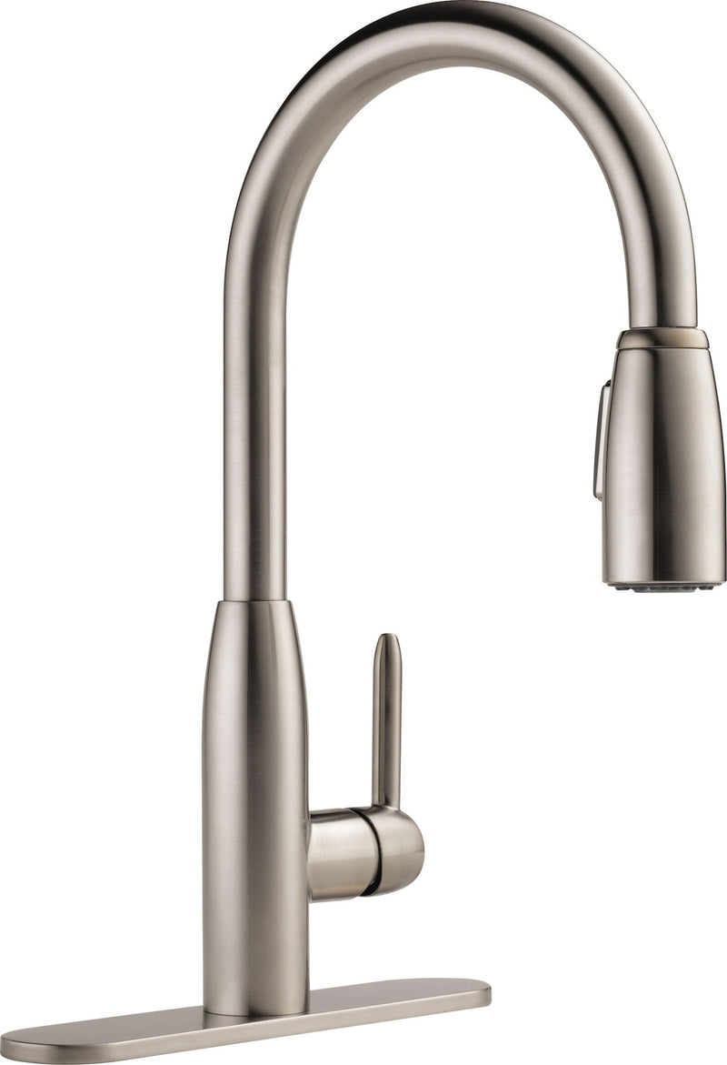 Peerless Tunbridge Single Handle High Arc Pull Down Kitchen Faucet, Stainless Steel G3