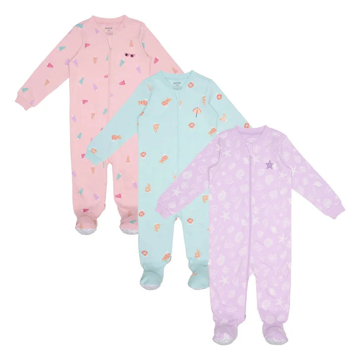 Pekkle Infant Organic Cotton Sleeper, 3-pack E0