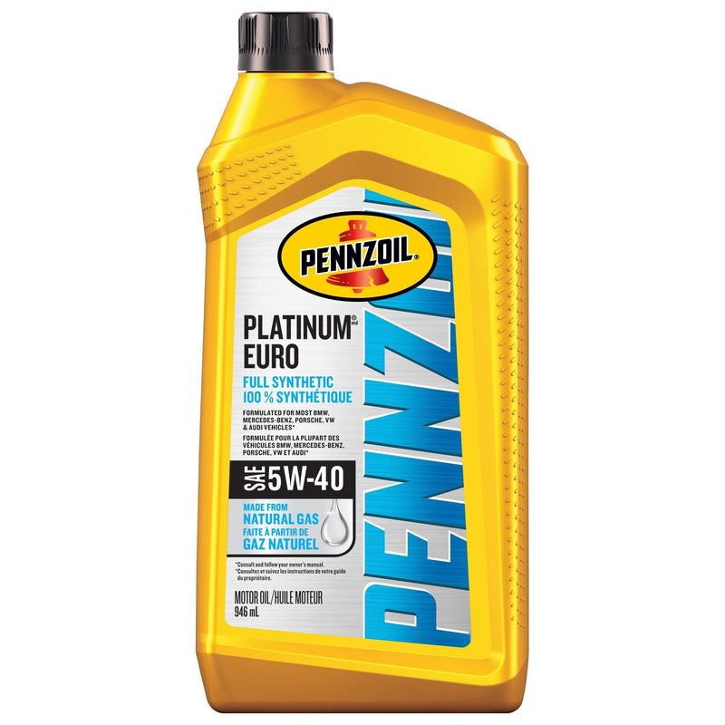 Pennzoil Platinum Euro 5W40 Synthetic Engine/Motor Oil, 946-mL W1