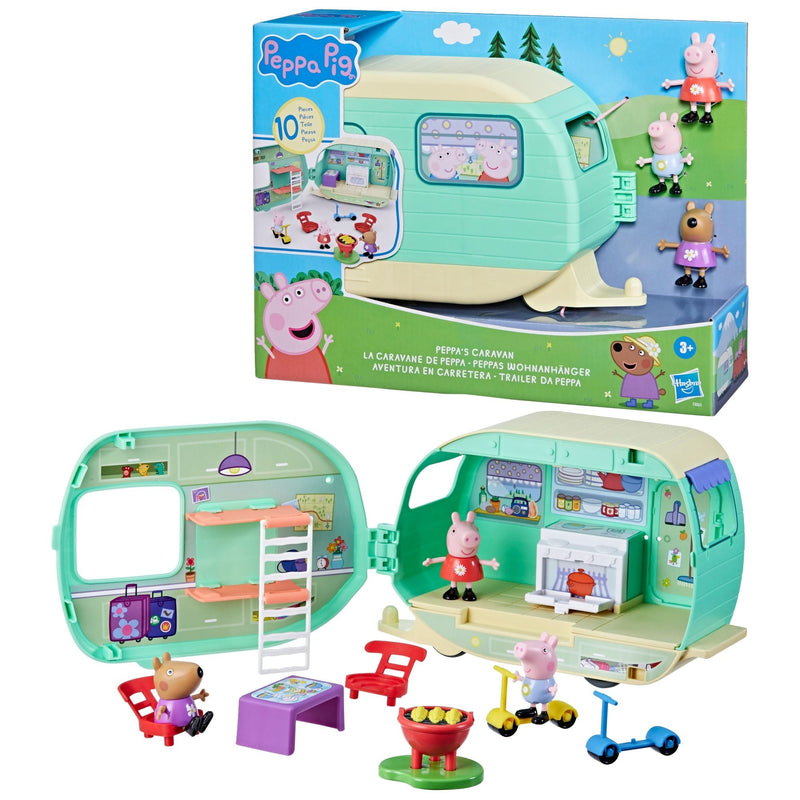 Peppa Pig 2-in-1 Caravan/Camper Playset with 3 Figures M1