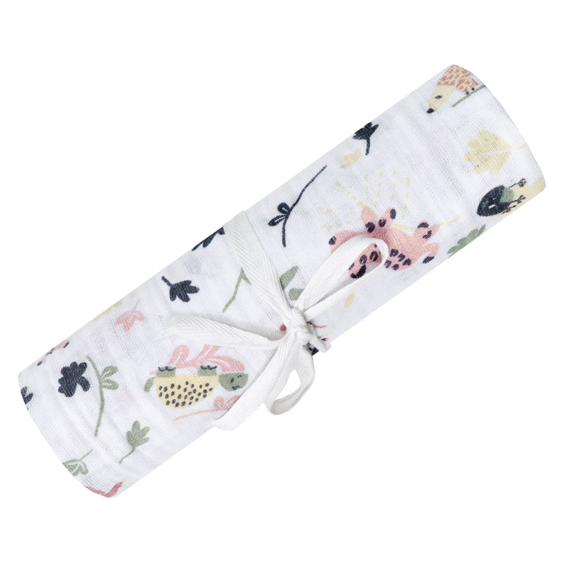 Perlimpinpin Cotton Muslin Baby Swaddle Blanket, Jungle Lotus E6