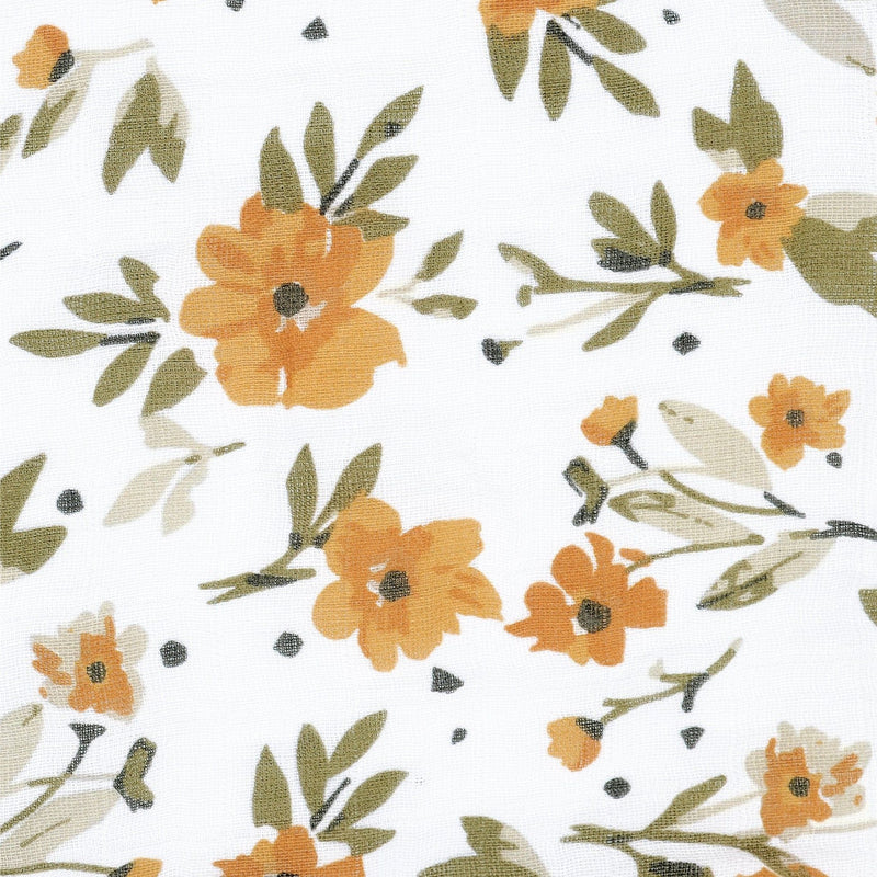 Perlimpinpin Cotton Muslin Baby Swaddle Blanket, Marigold N5