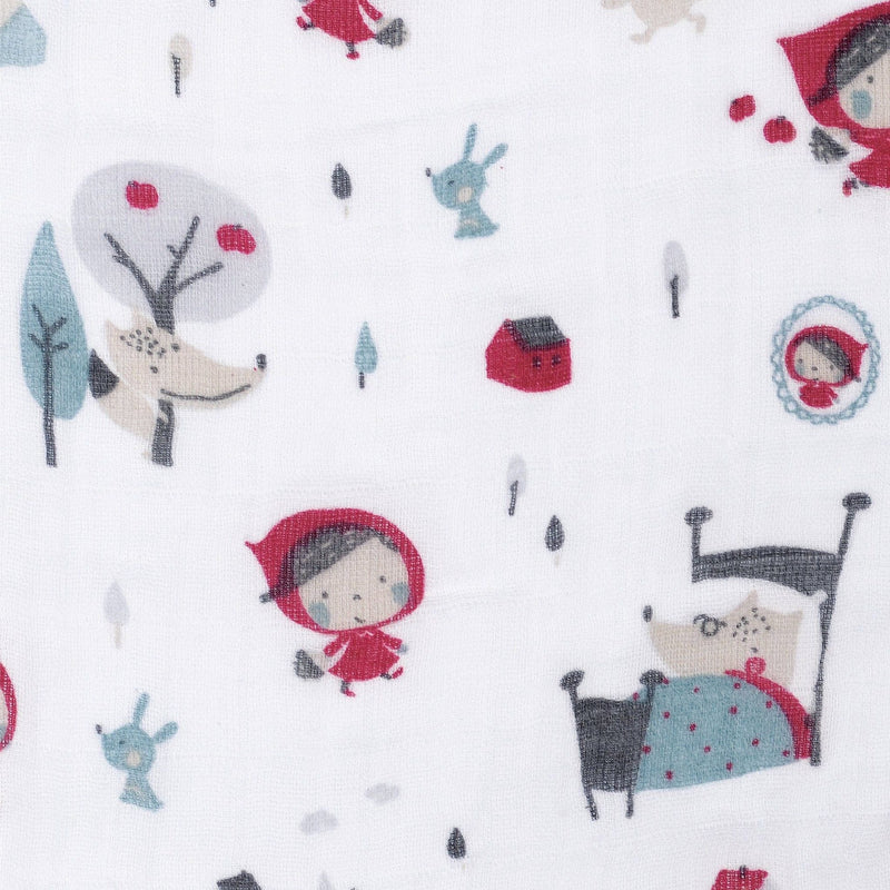 Perlimpinpin Cotton Muslin Baby Swaddle Blanket, Riding Hood R7