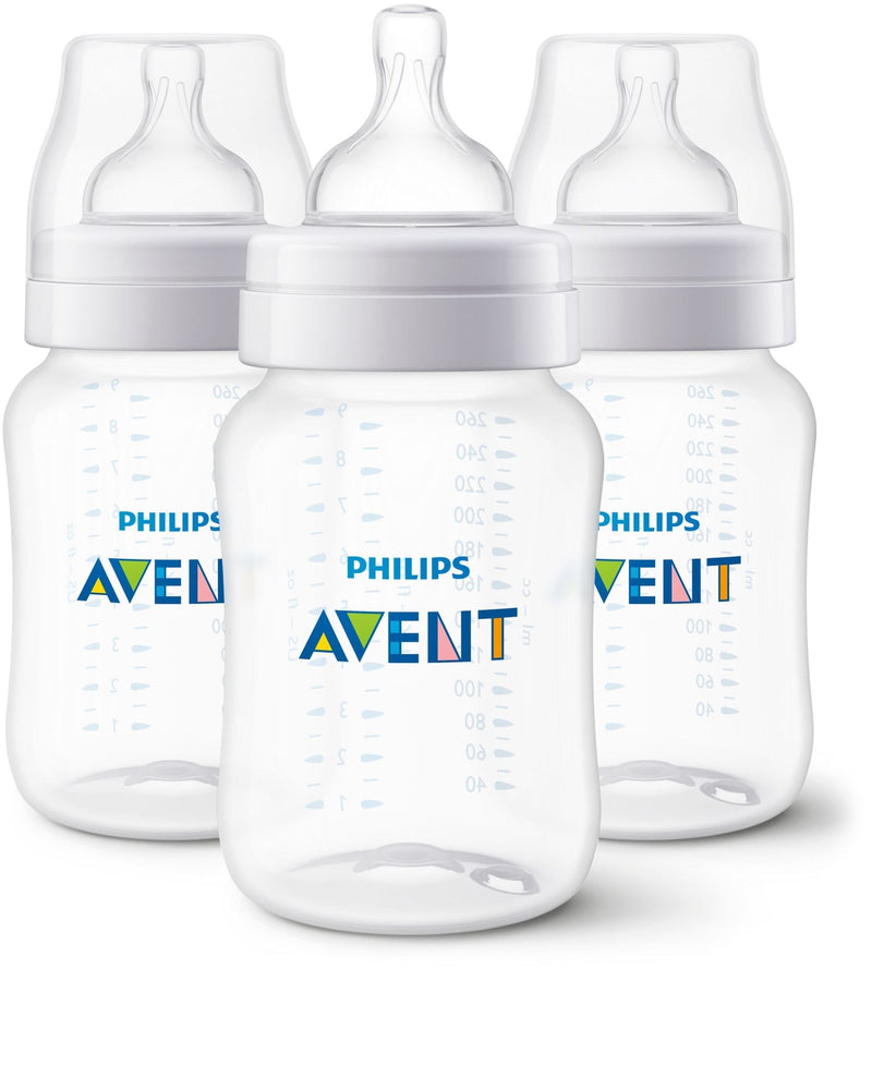 Philips Avent SCY103/03 Anti-Colic Baby Bottle, 9-oz, 3-pk E4