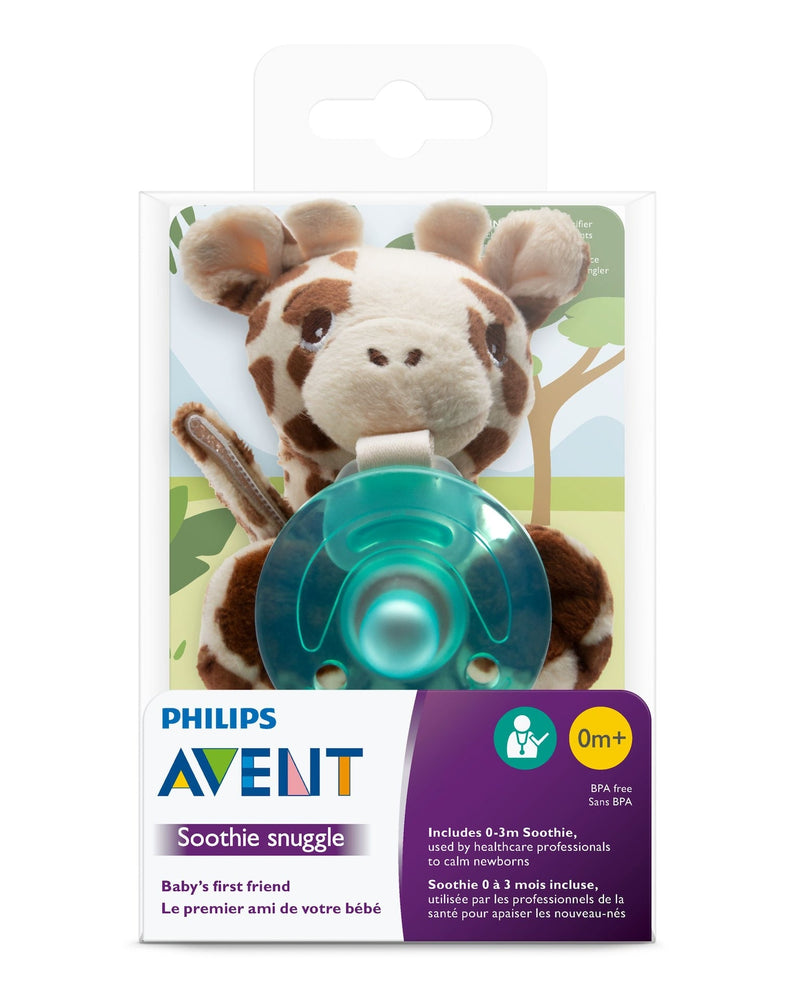 Philips Avent Soothie Snuggle Pacifier, Giraffe, Ages 0-3m X4
