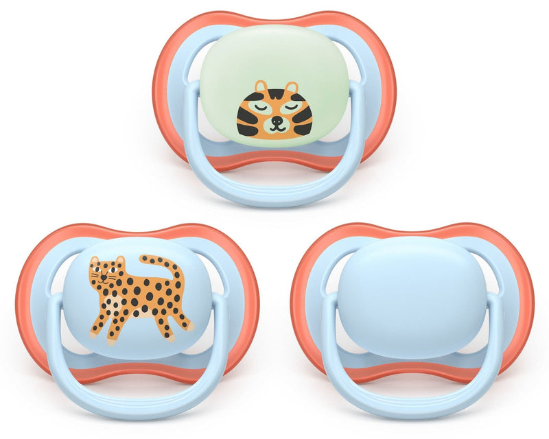 Philips Avent Ultra Air Pacifier 6-18 Months All Day, Leopard, 3-pk B4