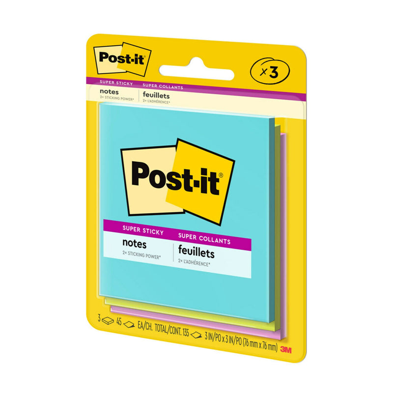 Post-it Super Sticky Notes Supernova Neons Notes, 3-pk K8