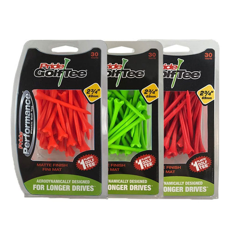 Pride Performance Plastic Golf Tee, 3-1/4-in, 30-pk, Citrus Matte Assorted Colours R2