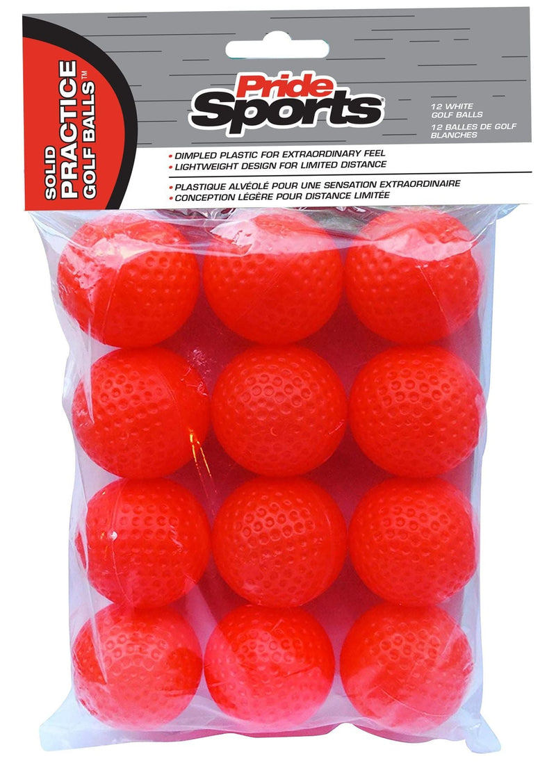PrideSports Dimpled Plastic Practice Golf Balls, Lightweight, 12-pk, Assorted Colours Q8